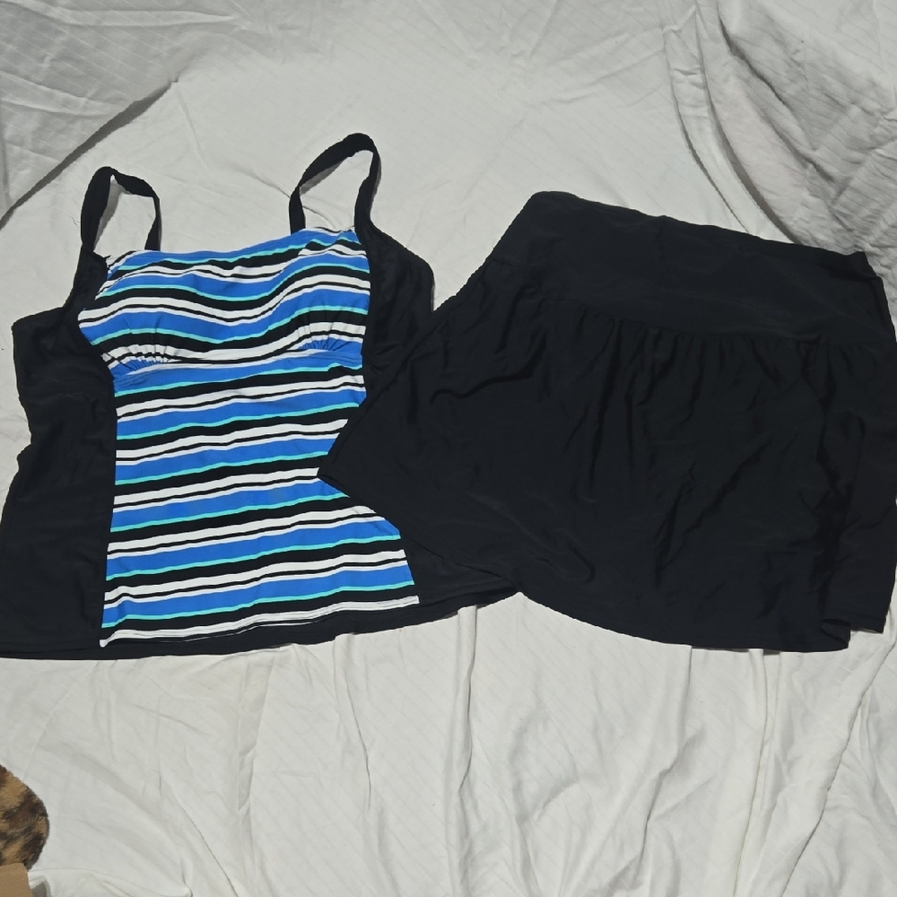 St Johns Bay Women's Two-piece Tankini 22W Top 18W Bottom